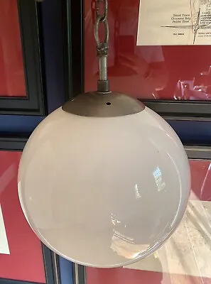 Vintage Very Large 30cm Opaline Glass Globe Lights Monks Cap Gallery 5 Available • £190