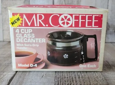 Mr Coffee 4 Cup Glass Coffee Pot Decanter D4 Carafe 1985 Replacement New Box Vtg • $19.80