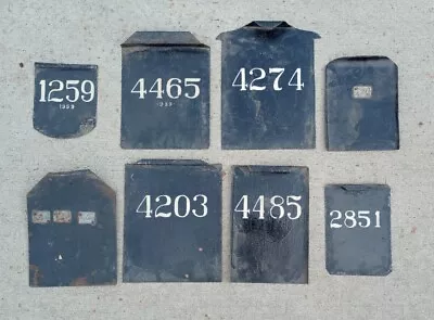 (8) Antique Railroad Train Locomotive Identification Steel Signs. Wow !! • $500