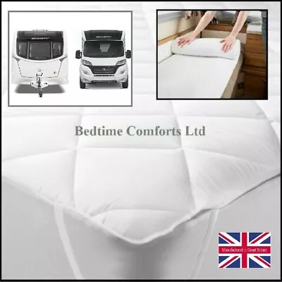 CARAVAN / MOTOR HOME QUILTED Mattress TOPPER (Elasticated) 24  X VARIOUS LENGTH • £14.99