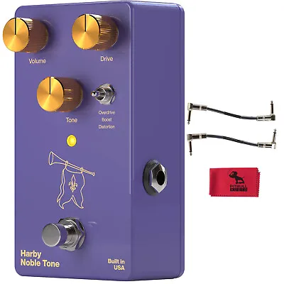 Harby Noble Tone Overdrive / Boost / Distortion Pedal W/ Patch Cables & Cloth • $169