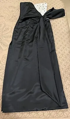 Vintage Morton Myles For The Warrens Black & White Satin Evening Midi Dress Sz 6 • $49.99