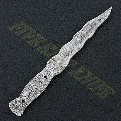 Custom Handmade Damascus Hunting Kris Dagger Knife Blank Blade Full Tang 9    • $25