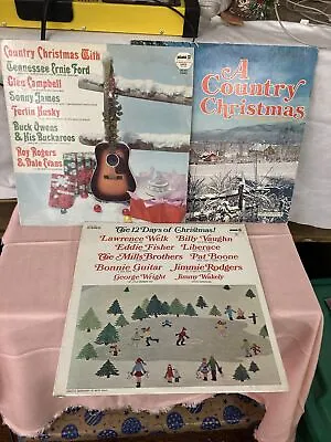 3 Vintage 1960-70's CHRISTMAS ALBUMS Country Christmas Assorted Artists • $9