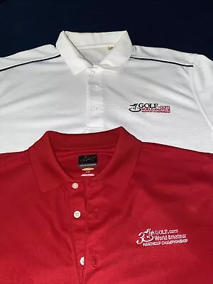 Men’s Polo Shirts Large Myrtle Beach World Amateur Golf -Two- One Red One White • $18