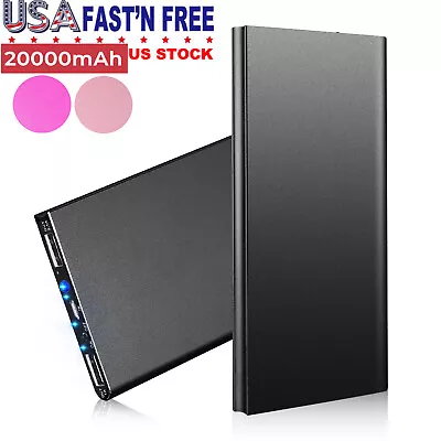 $16.38 • Buy Ultra-thin External Battery 20000mAh Large Capacity Power Bank USB Phone Charger