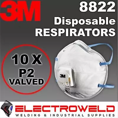 10x 3M Valved P2 Respirators Disposable Cup Filter Smoke Paint Fire Dust Flu • $69.95