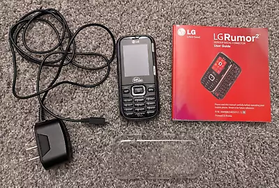 Virgin Mobile LG Rumor 2 Phone Black QWERTY Slide Keyboard CDMA (Works) • $38.99