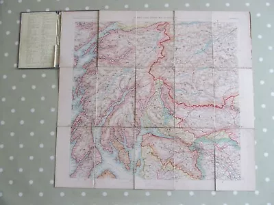 Vintage Linen Black's Large Map Of Scotland Sheet 5 Glasgow Trossachs & Oban • £15