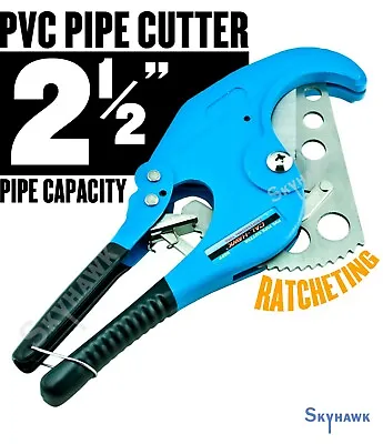 2-1/2  63mm)Ratcheting PVC Pipe Cutter Stainless Steel PEX/PE/Rubber Hose/Tube • $21.99