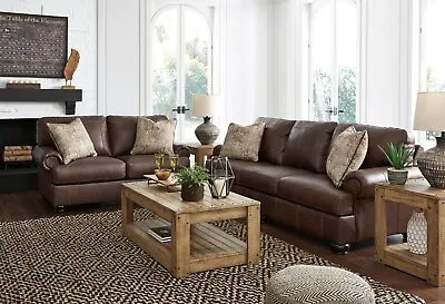 $1795 • Buy Ashley Furniture Beamerton Leather Sofa And Loveseat Living Room Set