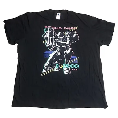 Nintendo Samus Aran Retro Black Mens Tag XXL T-shirt Metroid Gamer Video Game • $14.97