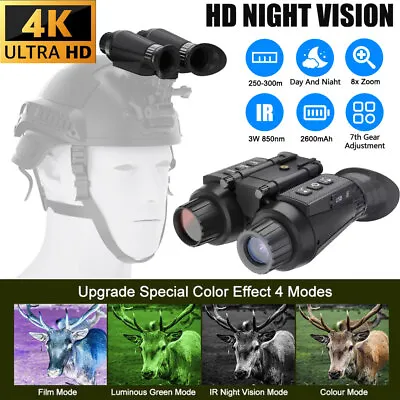 3D 1080P 4K Night Vision Binoculars Infrared Head Mounted Goggles NV8300 /NV8000 • $127.86