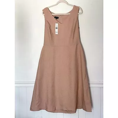 Long Tall Sally Embroidered Jacquard Neutral Sleeveless Dress Size 14 NEW H14 • $35