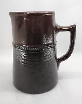 Old Australian Bendigo Pottery Brown Glazed Stoneware Large 1 Pint Jug 15cm 900g • $30