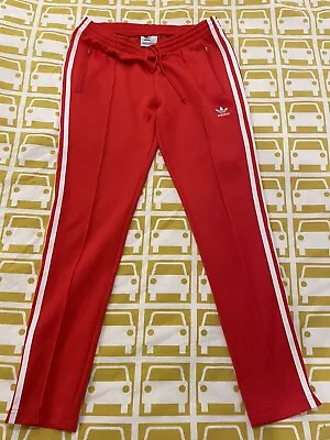 $30 • Buy ADIDAS SST Skinny Ankle Zip Track Pants Size 12 Red