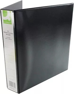 Q Connect 40mm A4 Presentation 4d-Ring Binder - Black • £10.65