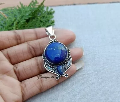 Lapis Lazuli Gemstone Pendant 925 Sterling Silver Pendent Handmade Pendant ASQ18 • $12.58