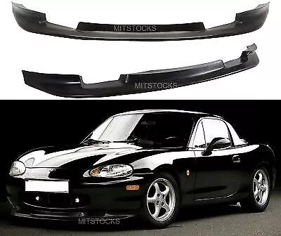 Fits 1999 2000 Miata Gv Style Pu Black Add-On Front Bumper Lip Dam Spoiler Chin • $67.56