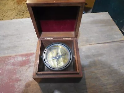 Vintage Maritime Compass Ship Boat Nautical Brass Fancy Wood Box • $24.99