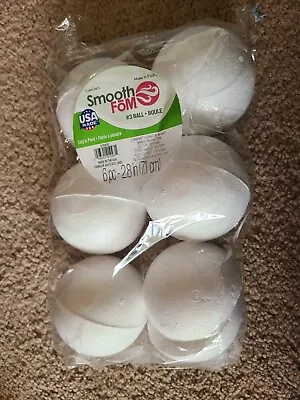 Smooth Foam Balls Craft Supplies 4-Inch White 6-Pack • $7