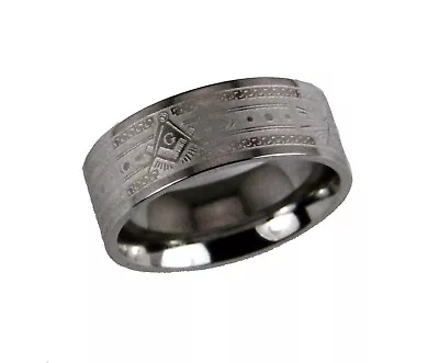 T103 Masonic Band Square And Compass All Seeing Eye Stainless Steel Mason  • $22