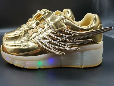 Led Roller Shoes Girls/Boys/Kids Flashing Wheels Rollers Sneakers Shoes Sz 4.5Y • £20.11