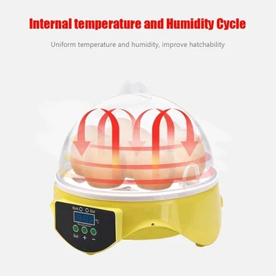 Small Home Egg Incubator Chicken Hatcher Egg Hatching Equipment 7 Digital • £26.62