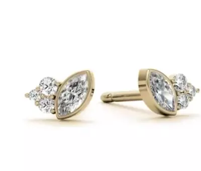 3Ct Marquise Cut Simulated Diamond Women's Stud Earrings 14k Yellow Gold Plated • $15.80