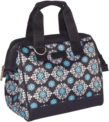 Sachi Insulated Lunch Bag - Medallion Black - 24 X 22cms - Wide Opening • $12