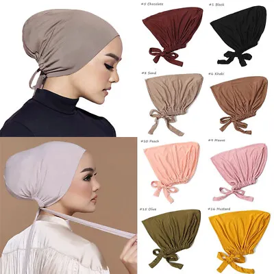 Soft Modal Muslim Turban Women Tie Under Cap Islamic Muslim Under Scarf Hijab • $3.99