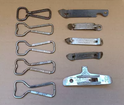 Mix Lot Of (10) Vintage Bottle Openers  Budweiser Lucky Lager Hamm's Olympia  • $12.95