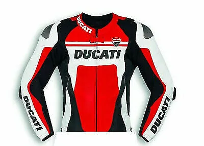 Motorcycle Ducati Leather Jacket-Motorbike Leather Riding Jacket • $219.99