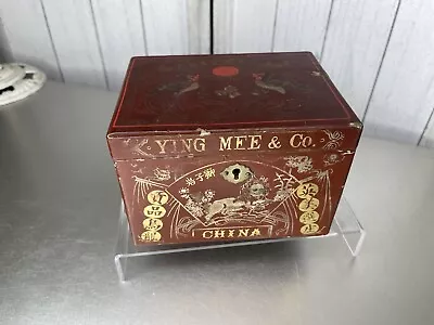 Vintage Antique Ying Mee Co. Tea Box Hand Painted Lock Hong Kong China • $80.74