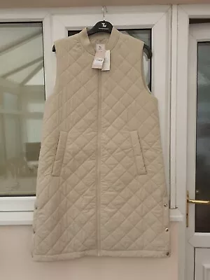 Tu Ladies Cream Longline Padded Gilet Size 14 BNWT • £19.99