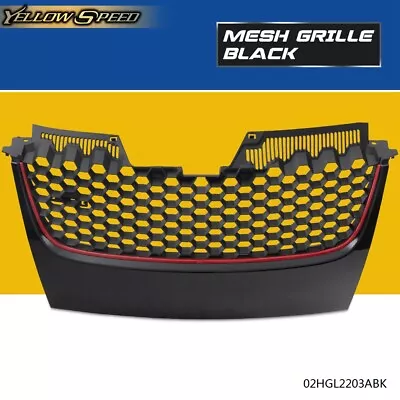 $42.28 • Buy Fit For 2006-2009 VW MK5 JETTA GLI / GTI Badgeless Mesh Grille Black W/ Red Line