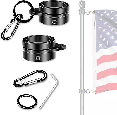 Flag Pole Rotating Rings Aluminum Alloy Flag Pole Rings 360 Degree Tangle Free • $11.78