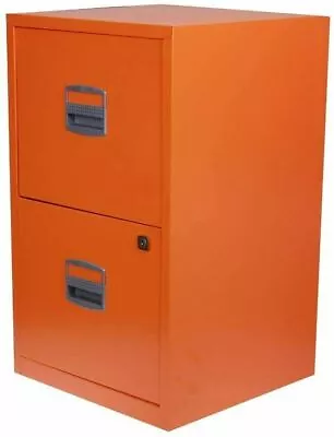 £114.99 • Buy Bisley A4 Filing Cabinet Metal 2 Drawer Orange | 24 Hour Weekday Delivery