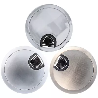 £6 • Buy 80mm METAL DESK GROMMETS Cable Wire Plug Table Hole Cover Computer Monitor Large