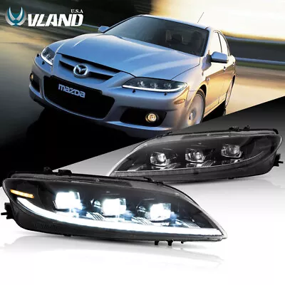 Full LED Headlights For 2003-2008 Mazda 6 Sequential Turn Projector Front Lamps • $349