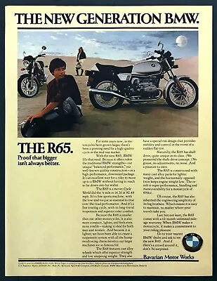 1979 BMW R65 Motorcycle Photo  Bigger Isn't  Always Better  Vintage Print Ad • $8.79