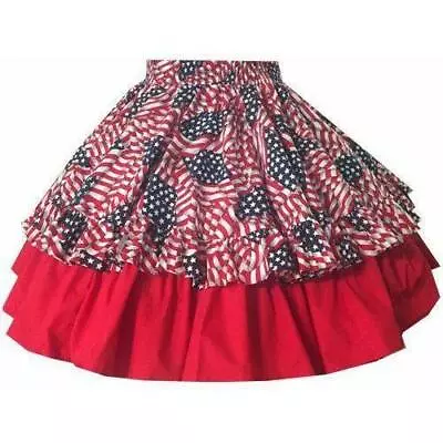 $33.61 • Buy Square Dance Apron Flag Print SQUARE UP FASHIONS Hostess Red White Blue July 4th