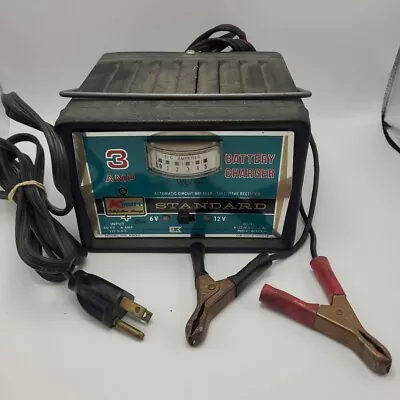 Vintage KMart # KM30 6 / 12 Volt 3 AMP Standard Battery Charger Turns On • $39.95