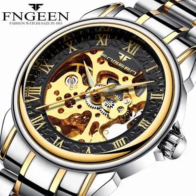 FNGEEN Men Automatic Mechanical Wristwatch Watches Roman Numeral Watch • $33.24