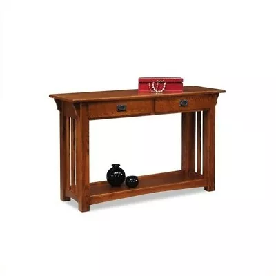 Leick Furniture Wood Mission Console Table With Drawers And Shelf In Oak • $296.30