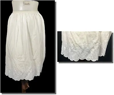 Vintage Sweet Eyelet Lace Ruffled Petticoat Slip Darling Half Slip XL • $38.99