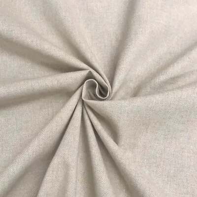 Plain Linen Look Fabric Cotton-Rich Curtain Cushion Material Home Decor Craft • £2.79