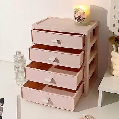 Desktop Makeup Drawer Case Jewelry Box Office Stationery Organizer 2/3/4 Layer • £7.95