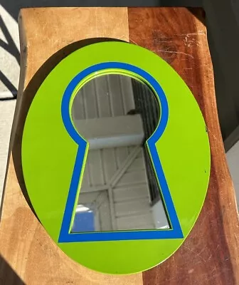 Vintage Mid Century Modern 60s/70s Seymour Mann Green Blue Keyhole Wall Mirror • $60