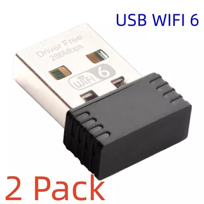 2 X Mini WiFi 6 USB Wi-Fi Adapters Dongles Singal Dand 2.4Ghz 802.11AX Wireless • $9.99